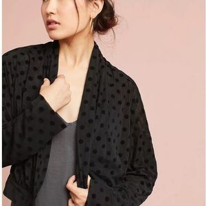 Anthropologie Black Polka Dot Women's Wrap